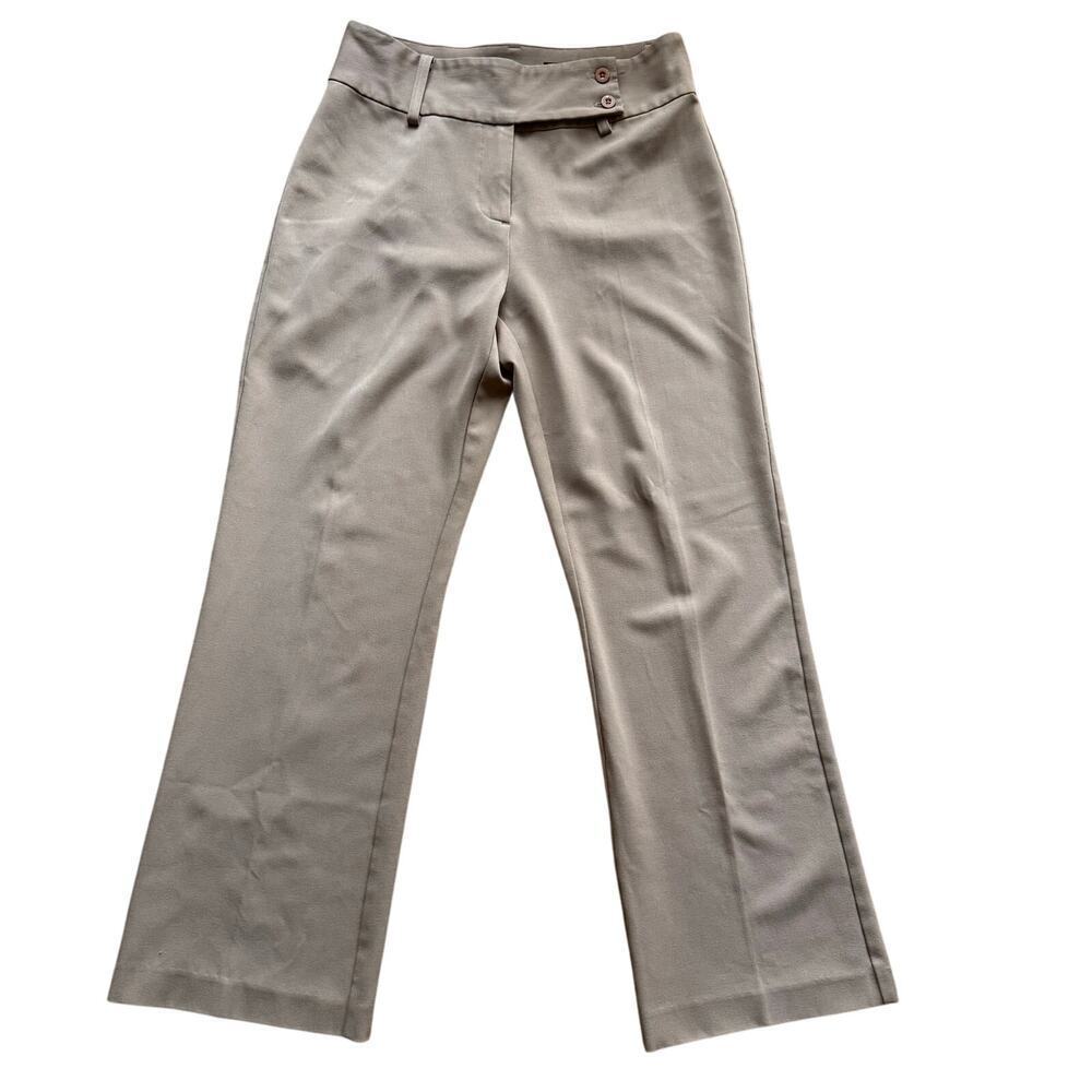 Vintage Bill Blass Women's Classic Tan Straight Leg Trouser Pants Sz 10 Stretch